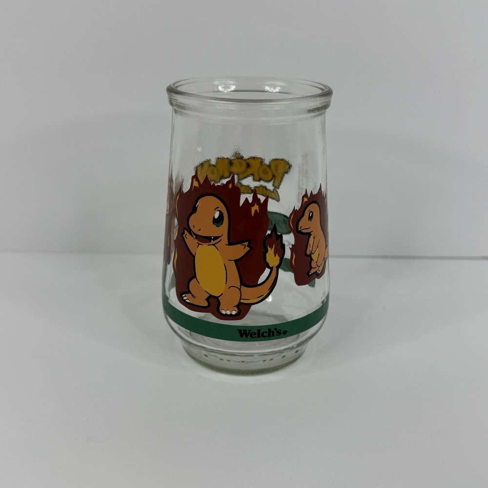 Welch's 1999 Nintendo Pokemon #4 Charmander Collectible Jelly Jar Glass Vintage